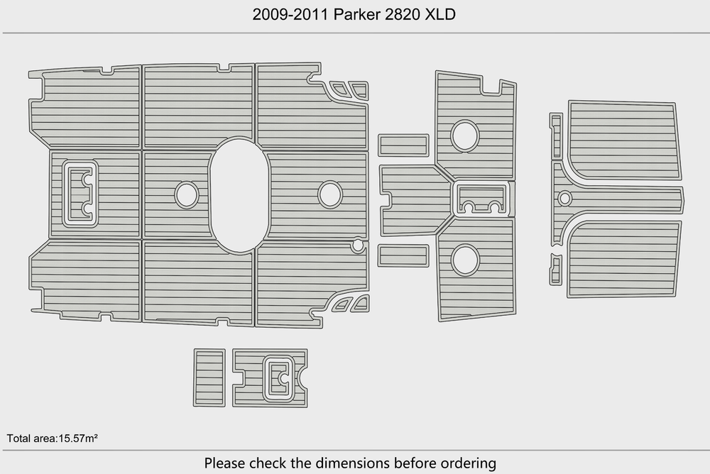 2009-2011 Parker 2820 XLD Cockpit Swim platform 1/4"6mm EVA Foam floor
