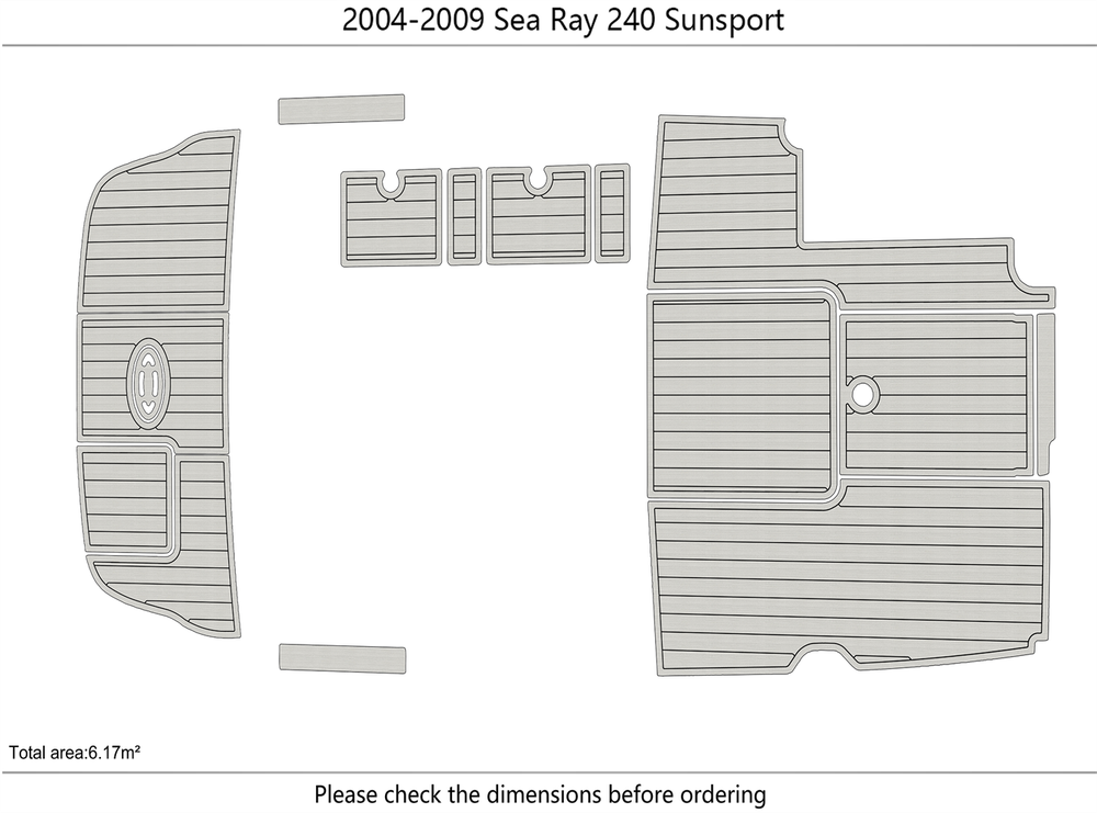 2004-2009 sea ray 240 sunsport Cockpit Swim platform 1/4"6mm EVA foam mat floor
