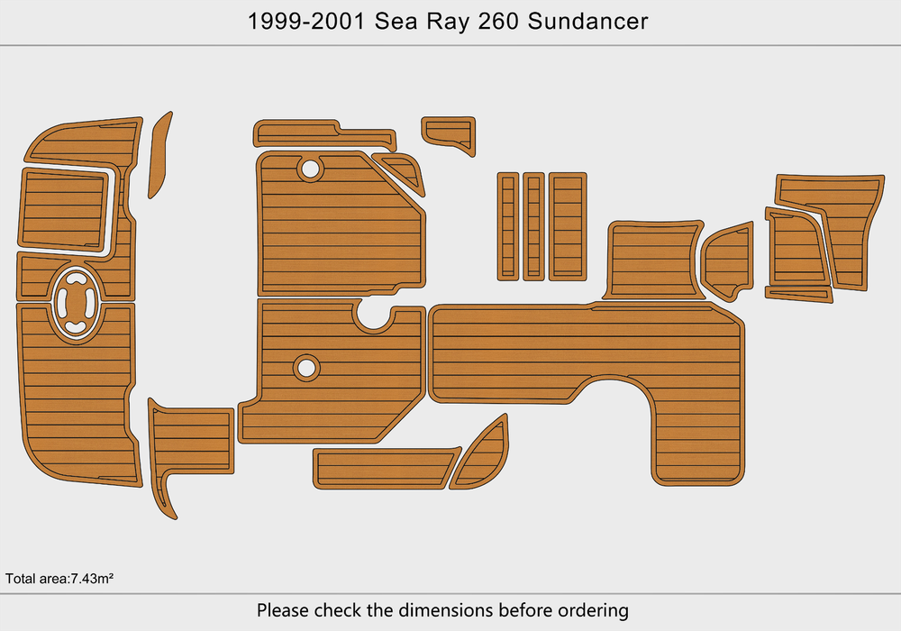 1999-2001 Sea Ray 260 Sundancer Cockpit Swim platform 1/4"6mm EVA foam mat floor