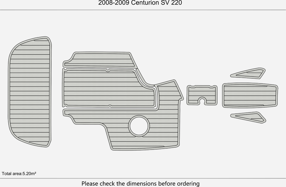 2008-2009 Centurion SV 220 Anti-slip Custom EVA teak marine deck flooring