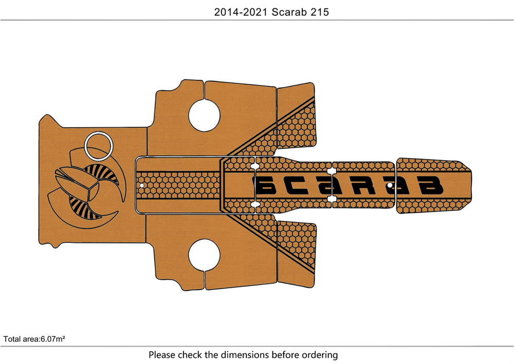 2014-2021 Scarab 215 Cockpit Swim platform 1/4"6mm EVA Foam floor