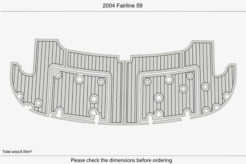 2004 Fairline 59 Cockpit Swim platform 1/4"6mm EVA Foam carpet marine floor