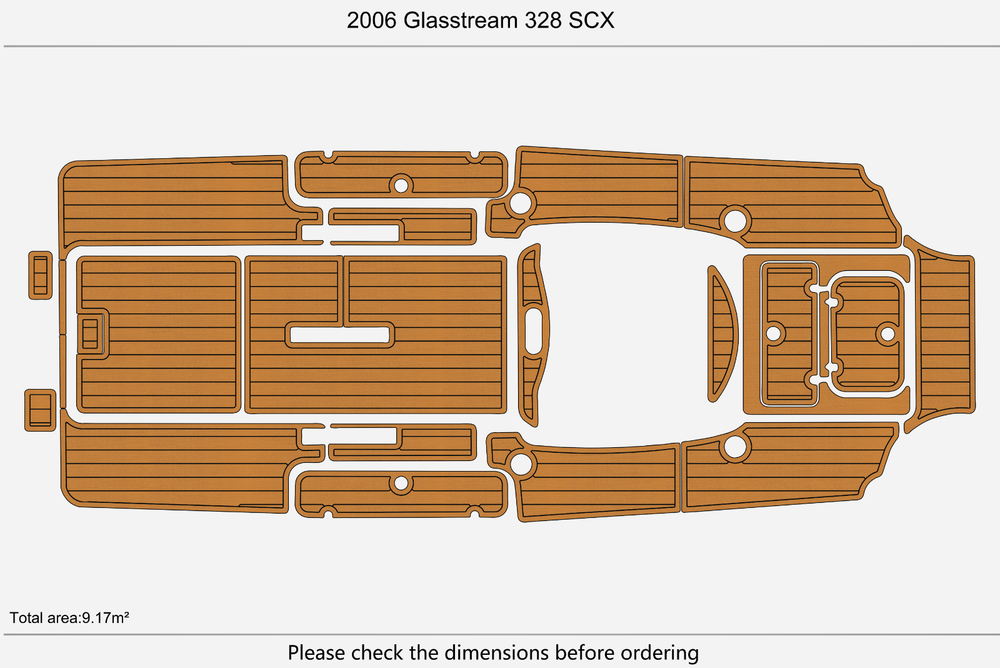 2009 Glasstream 328 SCX Anti-slip mat Custom EVA faux teak marine deck flooring