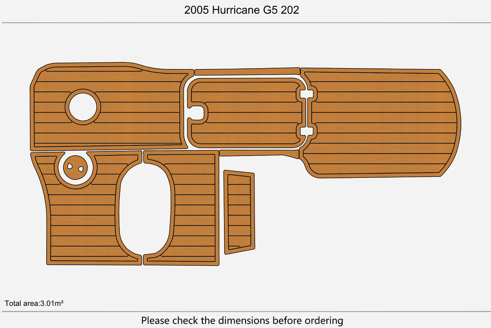 2005 Hurricane G5 202 Marine teak deck EVA Foam Boat flooring