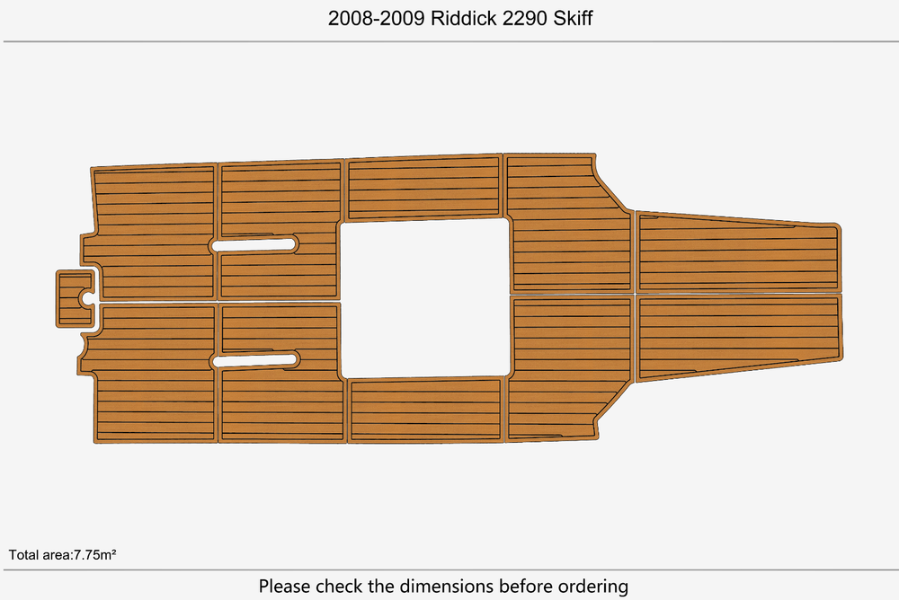 2008-2009 Riddick 2290 Skiff Marine teak deck seadek EVA Foam Boat flooring