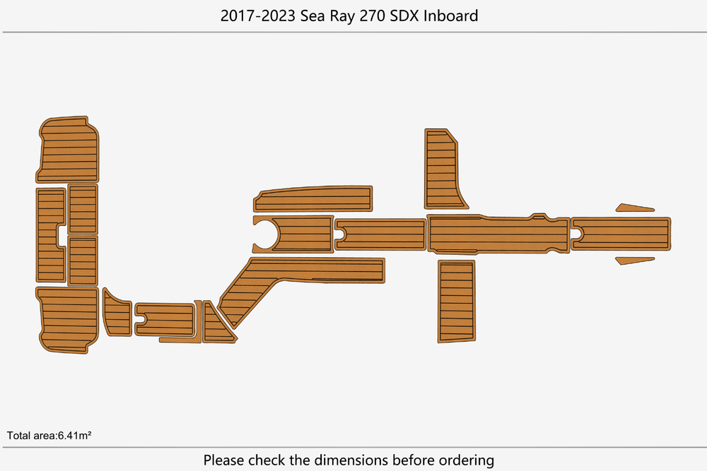 2015-2017 Sea Ray 270 sundeck Inboard Cockpit Swim platform 1/4"6mm EVA floor