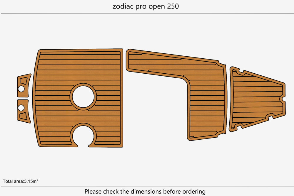 Zodiac Pro Open 250 Marine teak deck EVA Foam Boat flooring