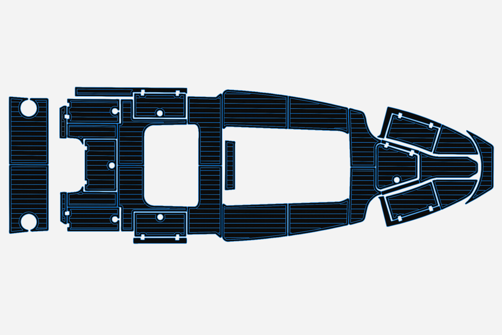 2022-2025 Buddy Davis 28 CC Cockpit Swim platform 1/4" 6mm EVA Teak deck floor