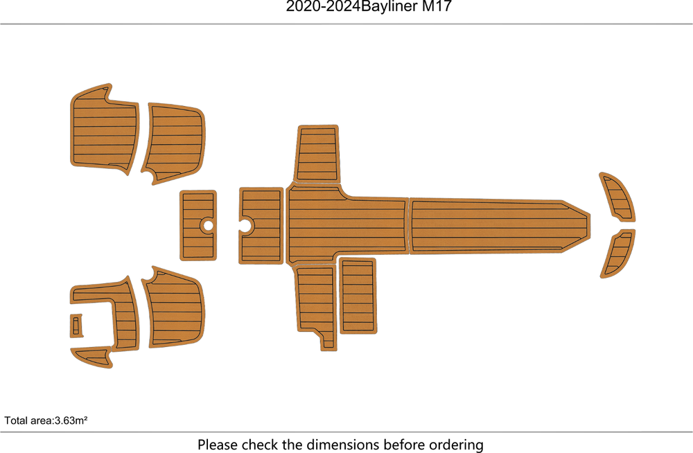 2020-2024 Bayliner M17 Marine teak deck EVA Foam Boat flooring