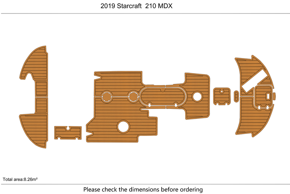 2019-2022 Starcraft MDX 210 OB Cockpit Swim platform 1/4"6mm EVA Faux foam floor
