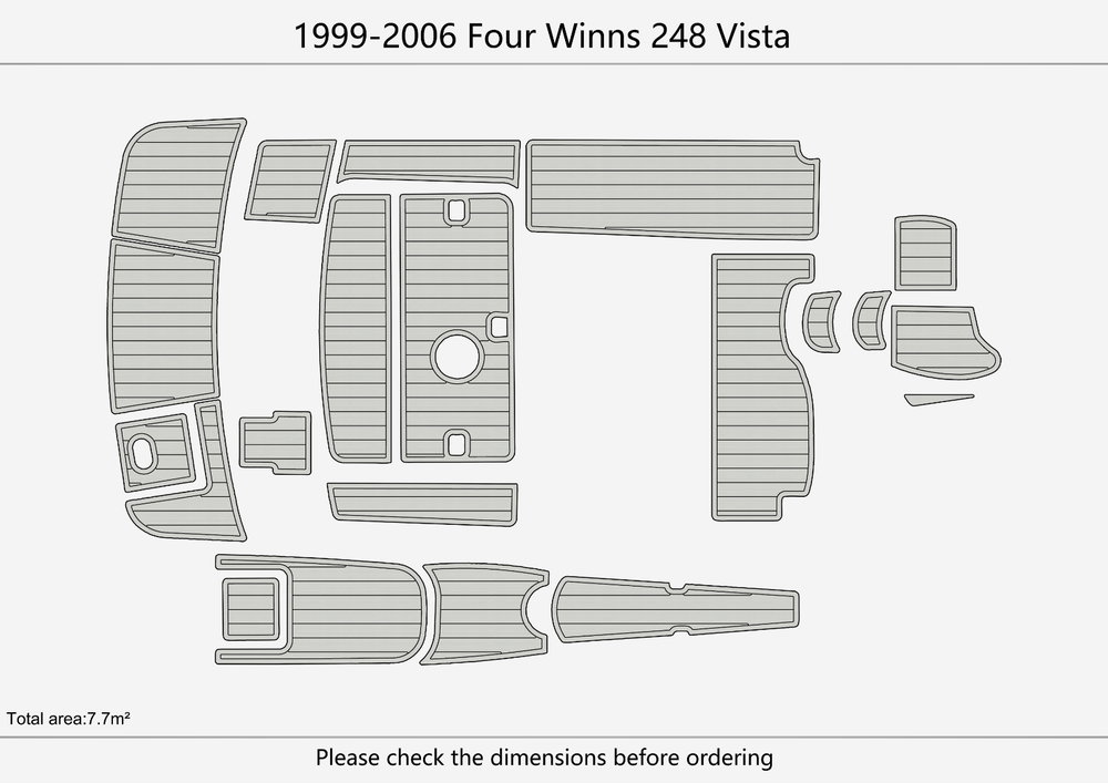 1999-2006 Four Winns 248 Vista Cockpit Swim platform 1/4"6mm EVA foam faux floor