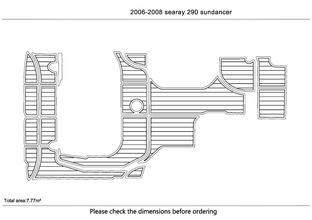 2006-2008 Sea ray 290 sundancer Cockpit $ swim platform 1/4" 6mm EVA FUAx Teak