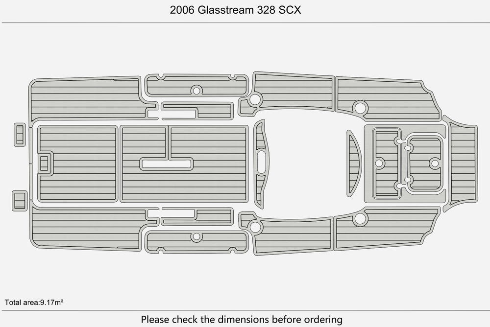 2009 Glasstream 328 SCX Anti-slip mat Custom EVA faux teak marine deck flooring