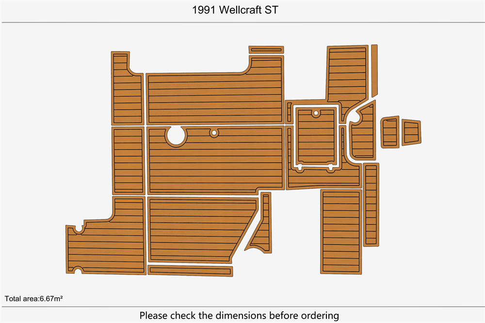 1991 Wellcraft ST Marine teak deck seadek EVA Foam Boat flooring