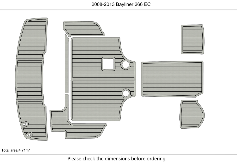 2008-2013 Bayliner 266 EC Anti-slip mat Custom EVA marine deck flooring