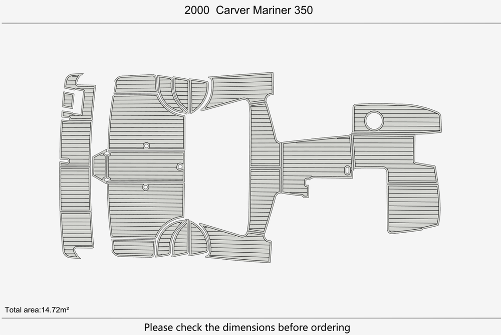2000 Carver 350 Mariner Anti-slip mat Custom EVA faux teak marine deck flooring