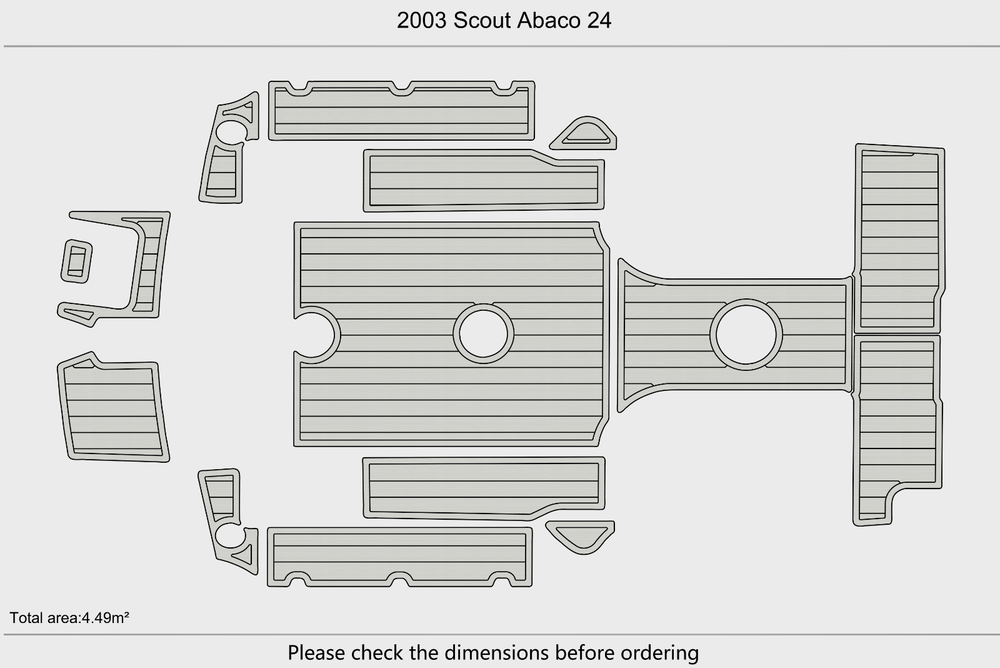 2003 Scout Abaco 24 Cockpit Swim platform 1/4"6mm EVA Foam faux floor