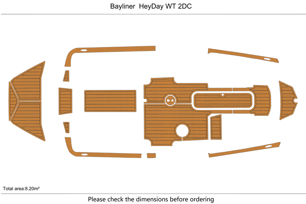 2019-2023 Bayliner HeyDay WT2DC Cockpit Swim platform Bow 1/4"6mm EVA foam floor