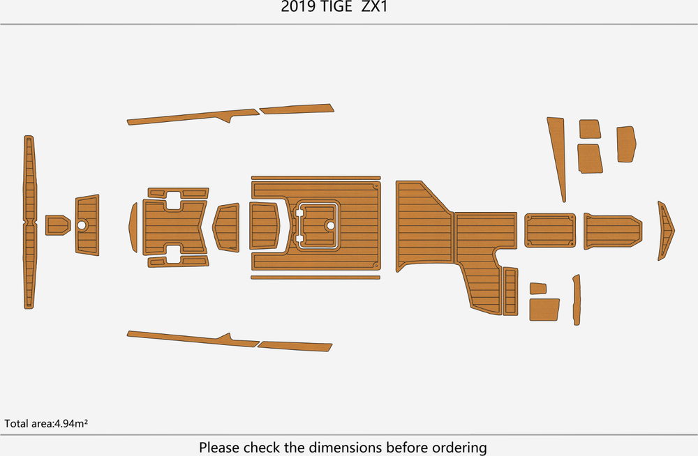 2019 TIGE ZX1 Cockpit Swim platform 1/4"6mm EVA foam faux MAT floor