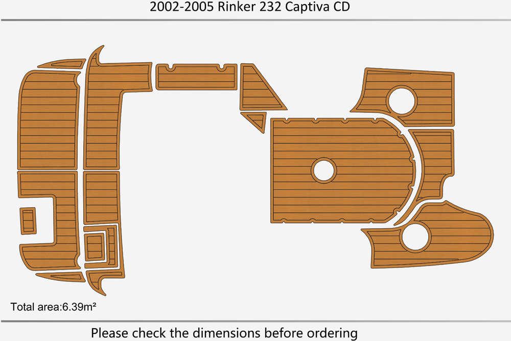 2002-2005 Rinker 232 Captiva CD Marine teak deck EVA Foam Boat flooring