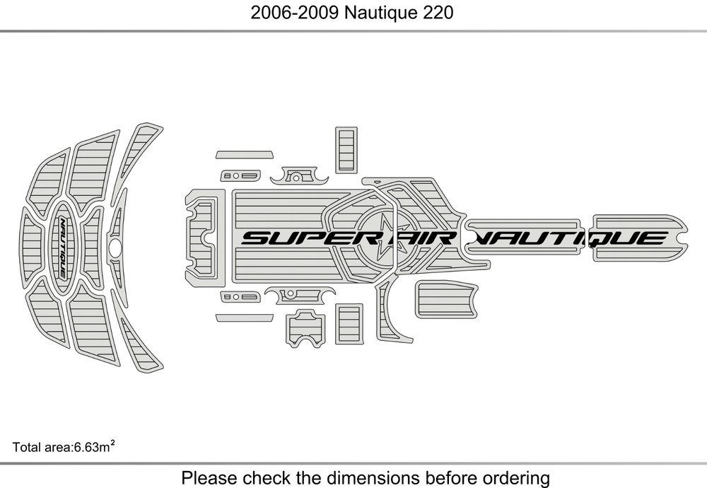 2006-2009 Nautique 220 Super Air Anti-slip Custom EVA faux teak marine flooring
