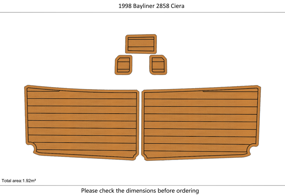1998 Bayliner 2858 Ciera Cockpit Swim platform 1/4" 6mm EVA faux teak mat Floor