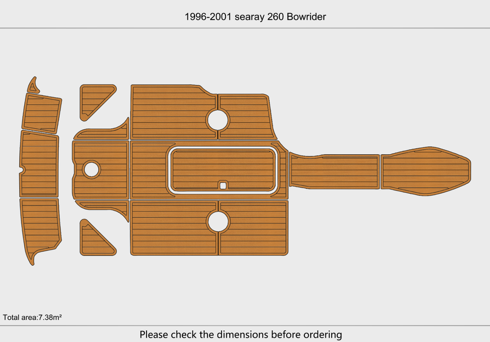 1996-2001 sea ray 260 Bowrider Cockpit Swim platform 1/4"6mm EVA Foam floor
