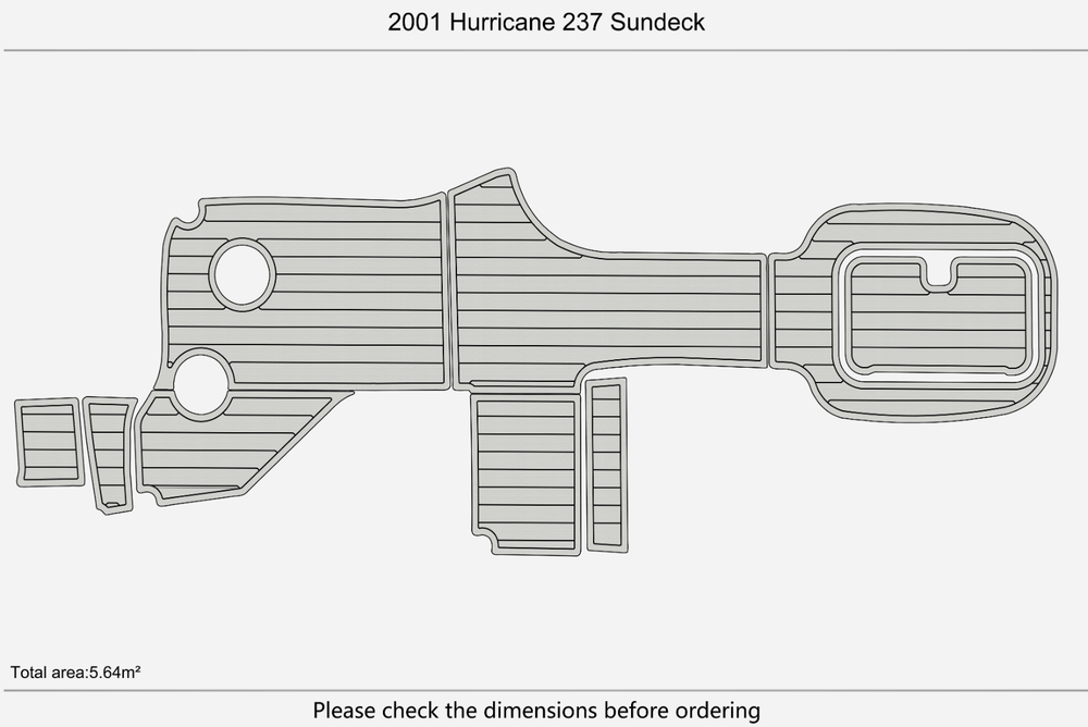2001 Hurricane 237 Sundeck Anti-slip mat Custom EVA faux teak marine flooring