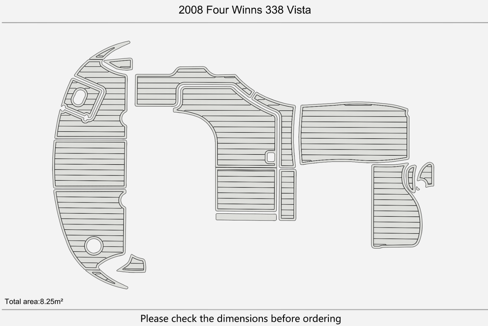 2008 Four Winns 338 Vista Anti-slip mat Custom EVA faux teak marine deck floori