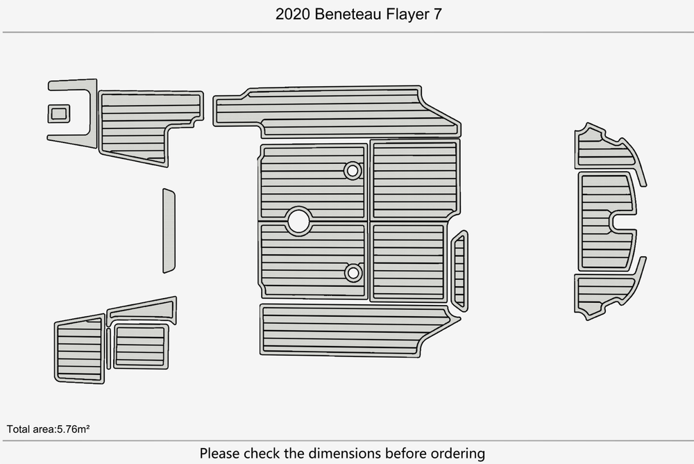 2020 Beneteau Flayer 7 Anti-slip mat Custom EVA teak marine deck flooring