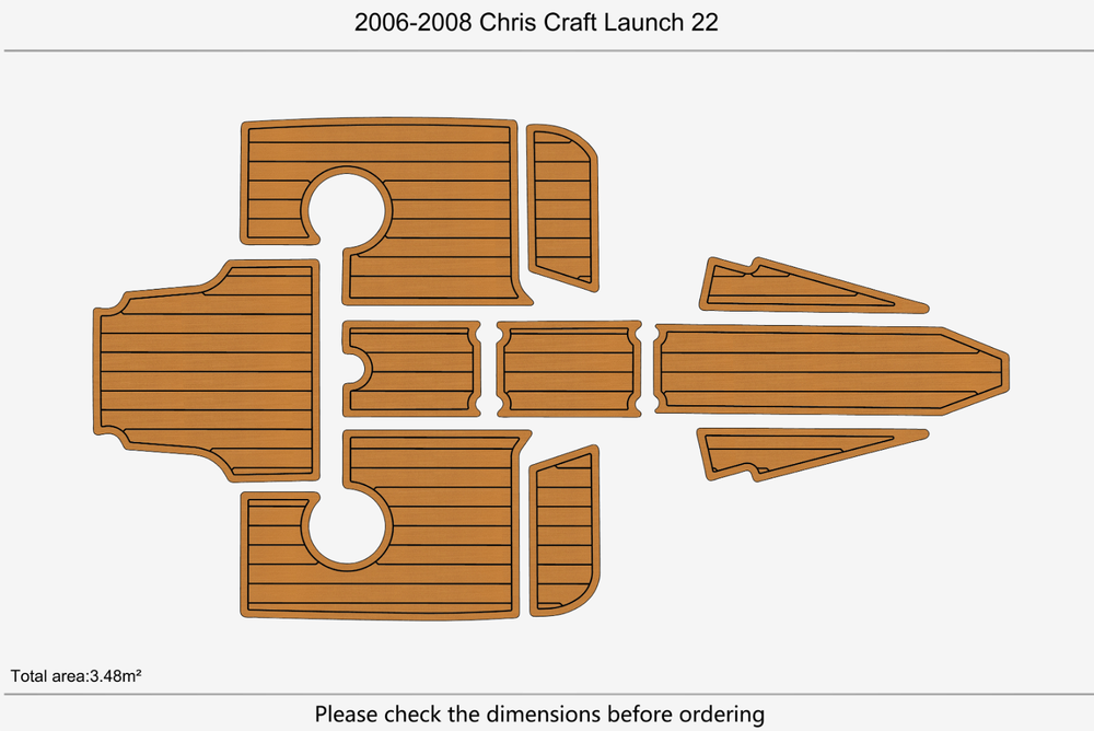 2006-2008 Chris Craft 22 Launch Cockpit 1/4"6mm EVA Foam carpet marine floor