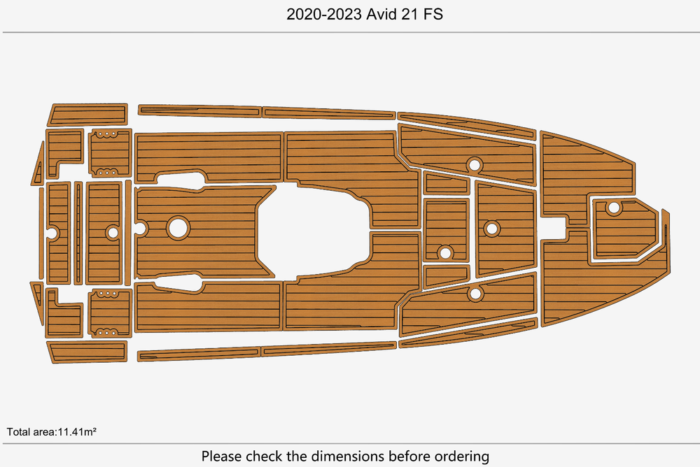 2020-2023 Avid 21 FS Cockpit Pads 1/4" 6mm EVA Teak deck floor