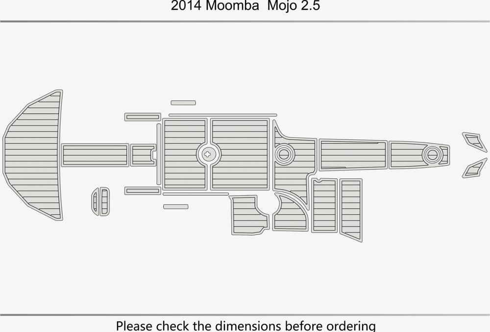 2014 Moomba Mojo Cockpit & swim platform 1/4” 6mm EVA Foam teak floor