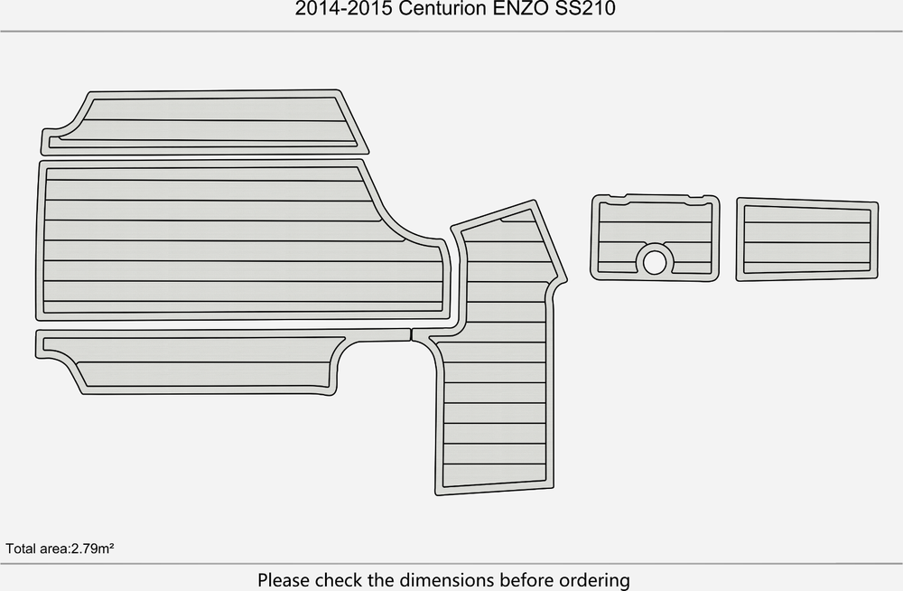 2014-2015 Centurion ENZO SS 210 Anti-slip mat Custom EVA marine deck flooring