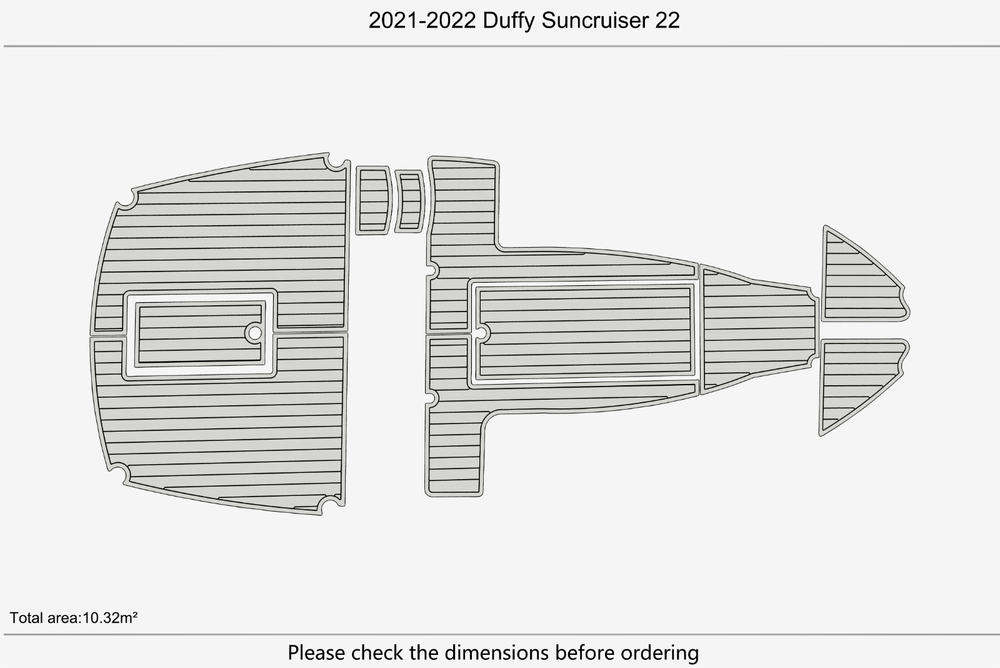 2021-2022 Duffy 22 Suncruiser Cockpit Swim platform 1/4"6mm EVA Foam faux floor