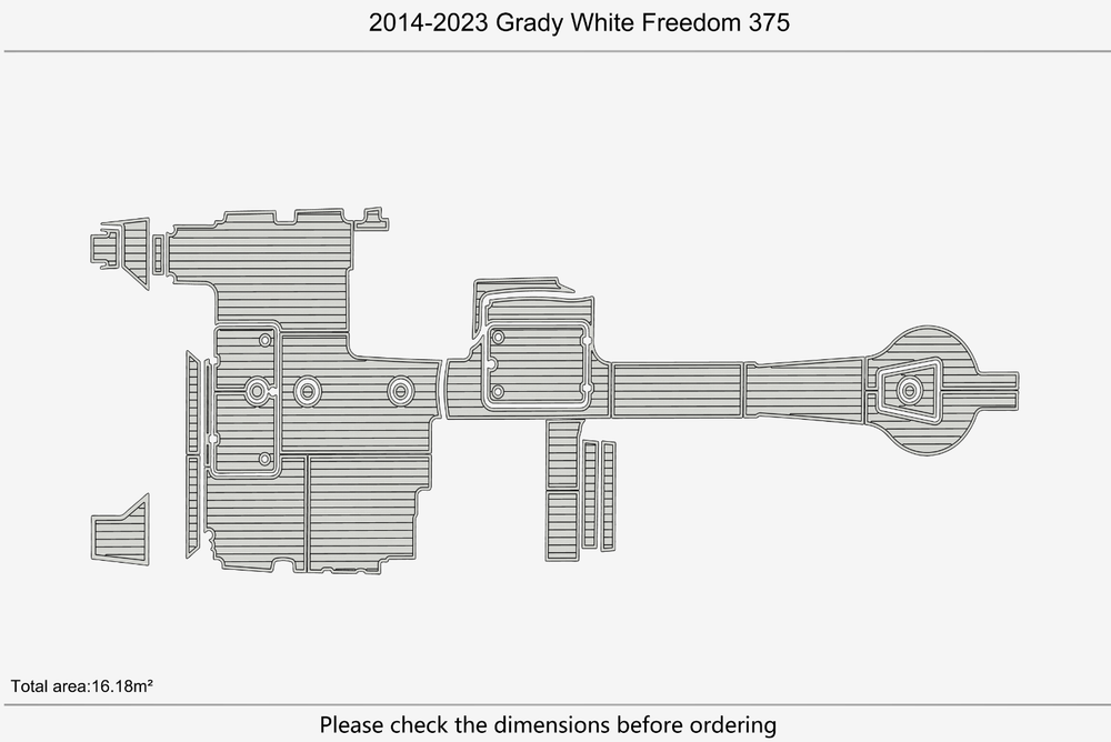 2014-2023 Grady White 375 Freedom Cockpit Swim platform 1/4"6mm EVA Foam floor