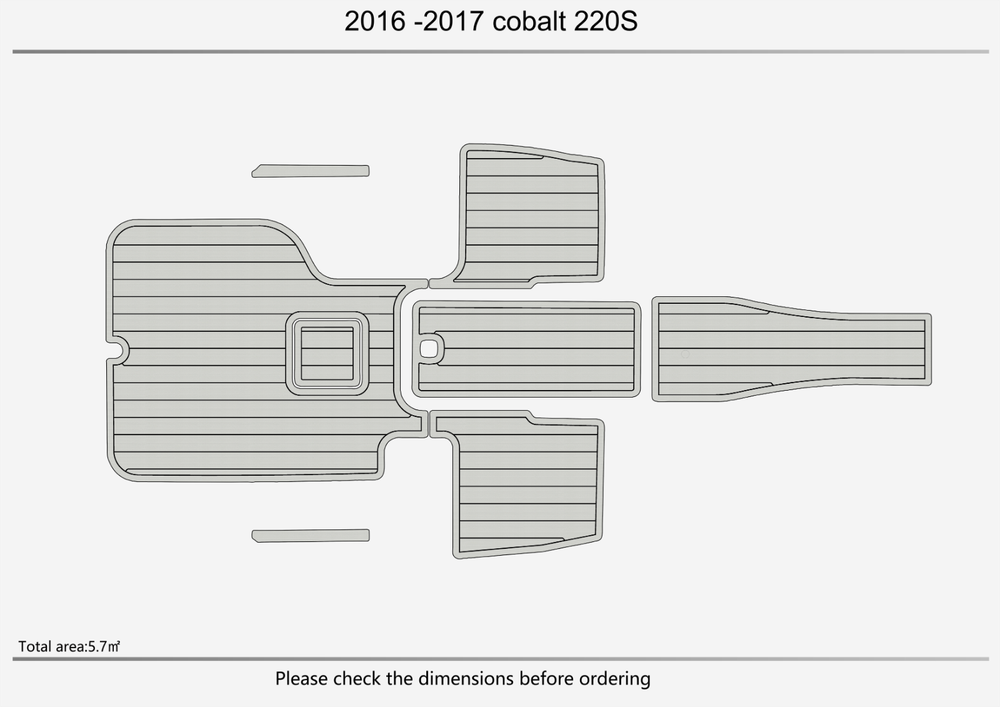 2016-2017 Cobalt 220S Cockpit Swim platform 1/4"6mm EVA foam faux mat floor