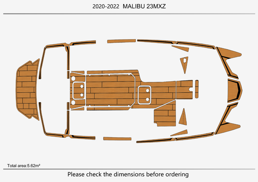 2020 MALIBU 23MXZ Cockpit 1/4" 6mm EVA Faux non-slip mat teak floor mat floor
