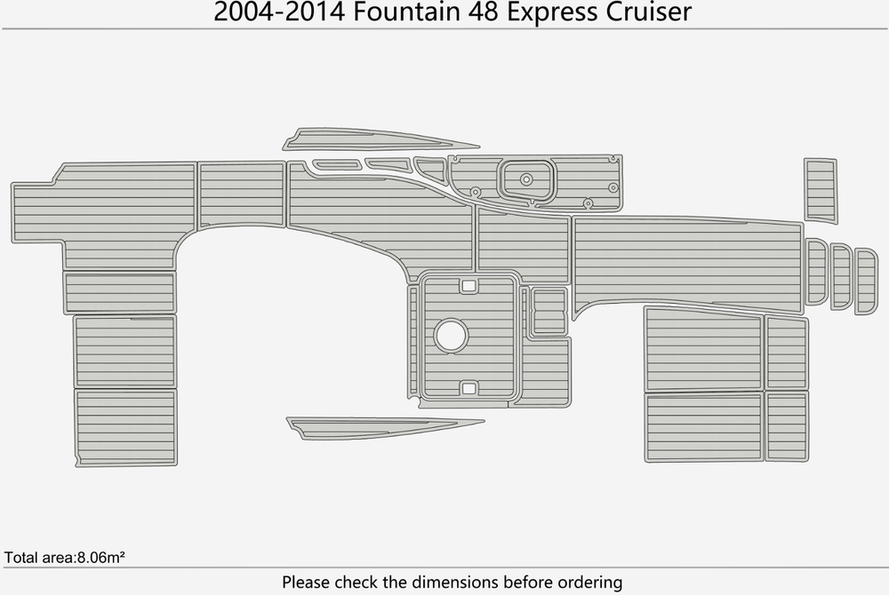 2004-2014 Fountain 48EC Cockpit 1/4"6mm EVA foam faux mat marine floor