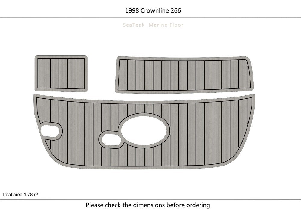 1998 Crownline 266 Swim Platform 1/4" 6mm EVA Foam FAUX teak marine floor