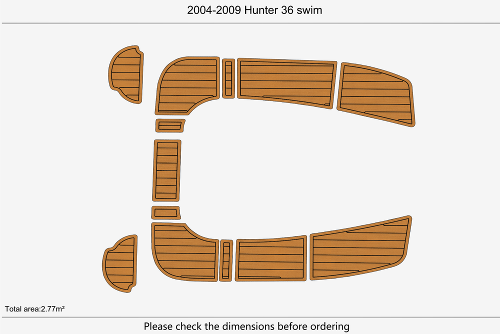 2004-2009 Hunter 36 Cockpit Swim platform 1/4"6mm EVA Foam floor