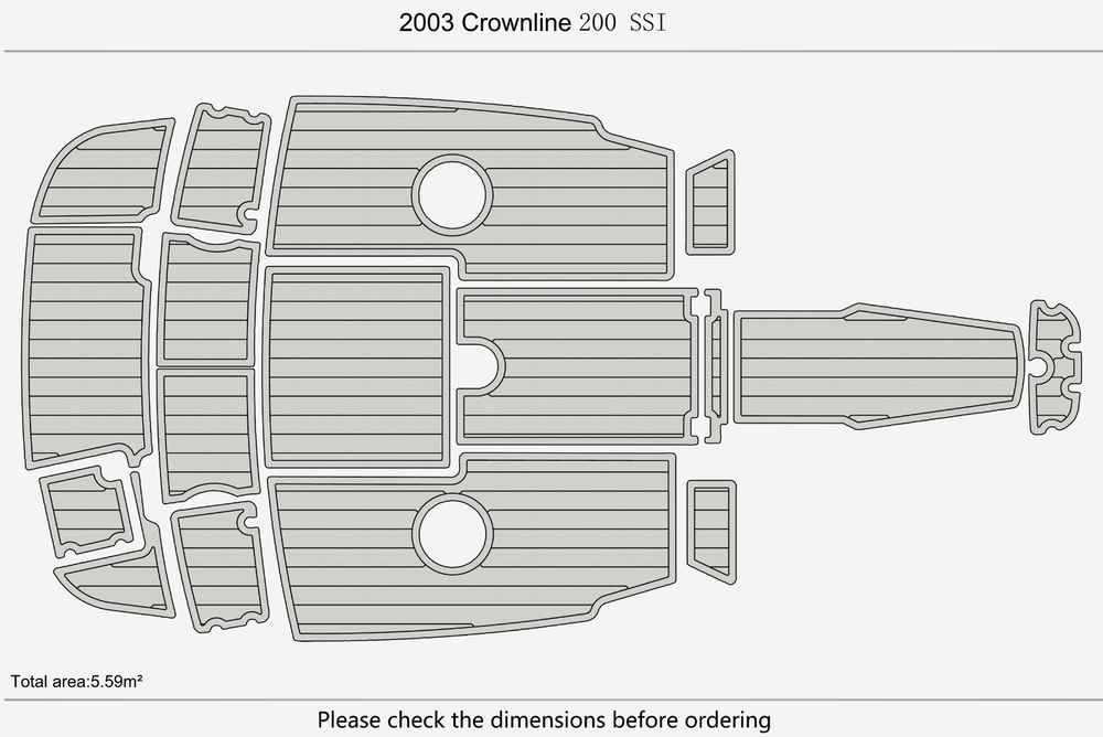 2003 Crownline 200 SSI Cockpit Swim platform Bow 1/4"6mm EVA foam faux mat floor