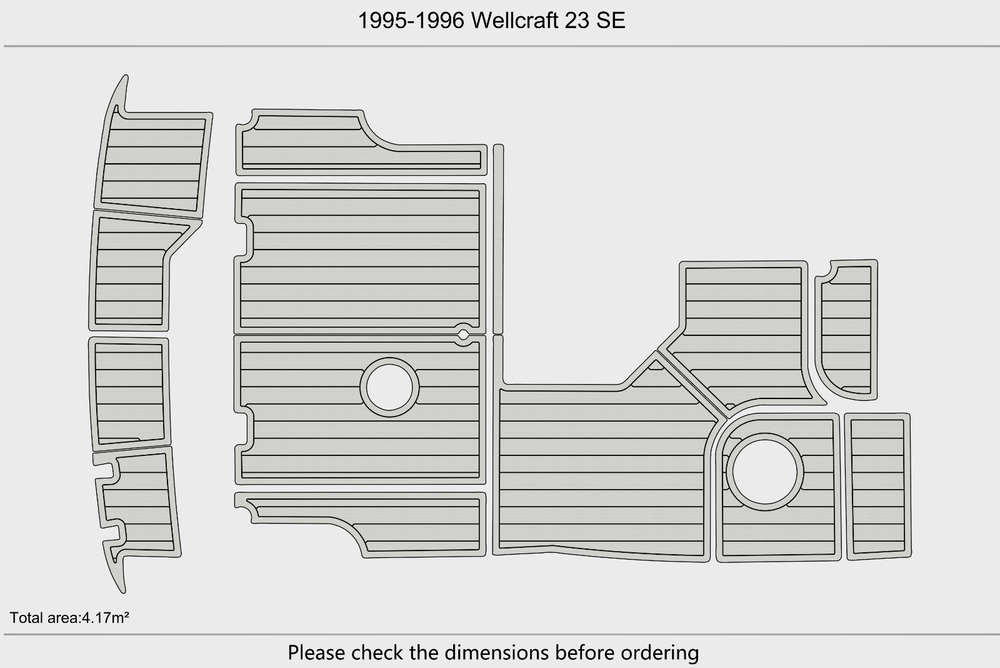 1995-1996 Wellcraft 23 SE Cockpit Swim platform 1/4"6mm EVA Foam floor