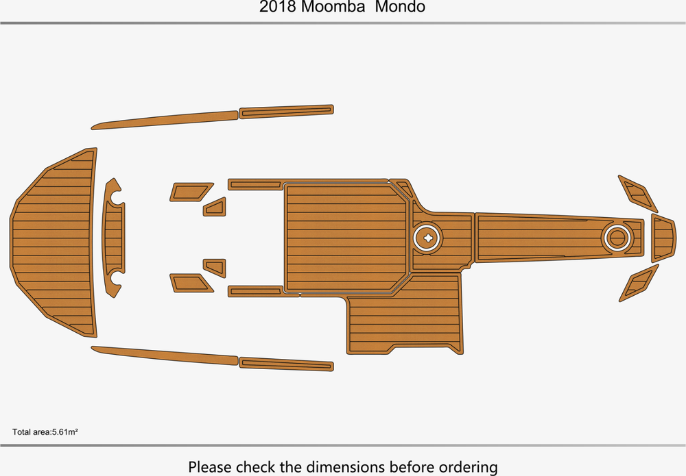 2018 Moomba Mondo Anti-slip mat Custom EVA faux teak marine deck flooring