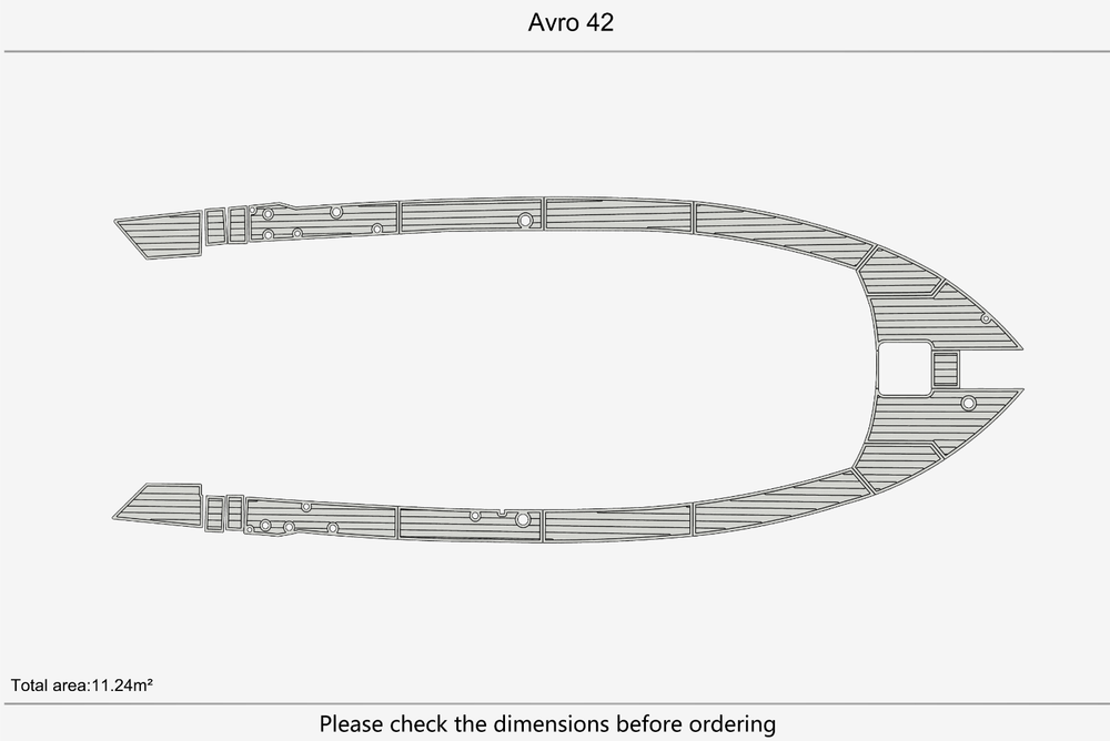 Avro 42 Broadside Bow Pads 1/4" 6mm EVA Teak deck floor