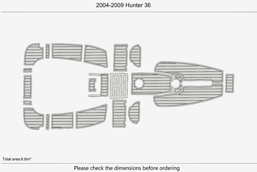 2004-2009 Hunter 36 Cockpit 1/4"6mm EVA Foam mat faux floor