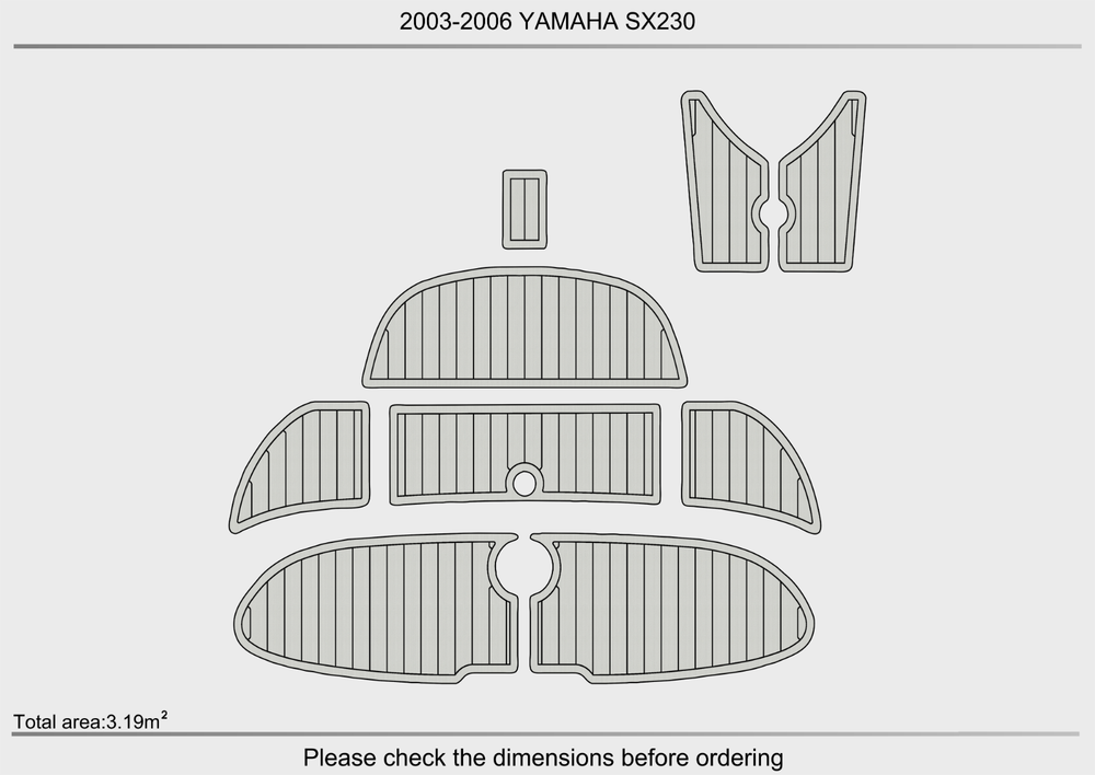2003-2006 Yamaha AR SX 230 Marine teak deck EVA Foam Boat flooring