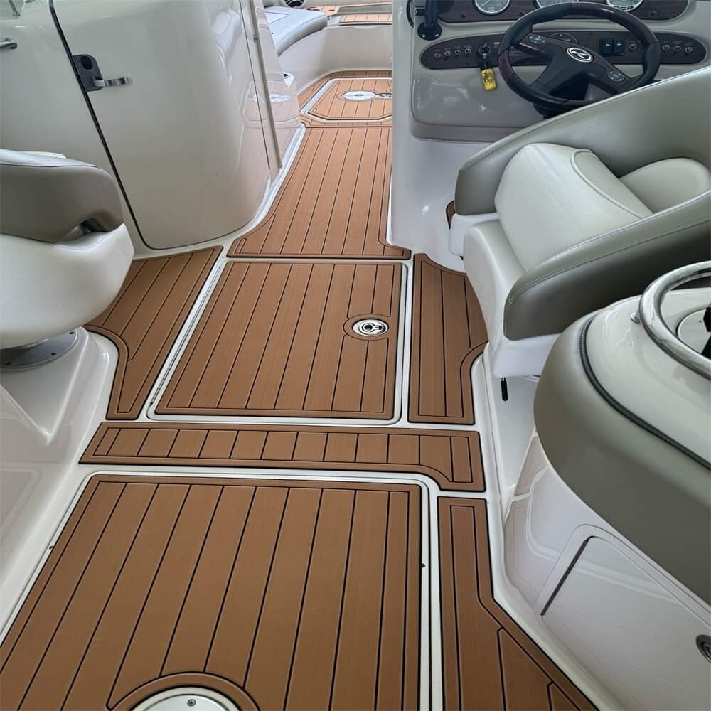 2002-2008 Sea Ray 240 sundeck Cockpit Pads 1/4" 6mm EVA Faux Teak Deck floor