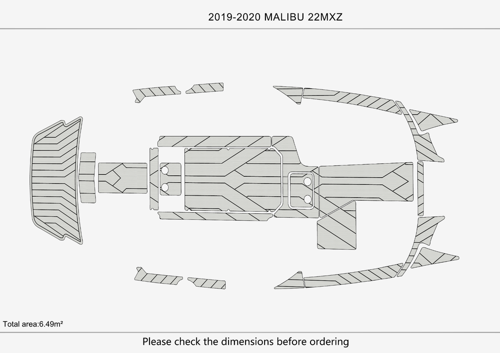 2019-2020 malibu 22 MXZ Cockpit Swim platform bow 1/4"6mm EVA Foam faux floor