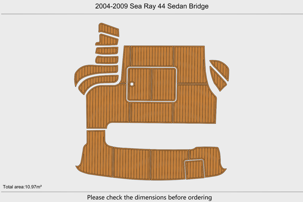 2004-2009 Sea Ray 44 Sedan Bridge Cockpit Swim platform 1/4"6mm EVA Foam floor